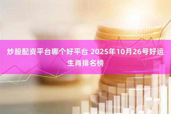 炒股配资平台哪个好平台 2025年10月26号好运生肖排名榜